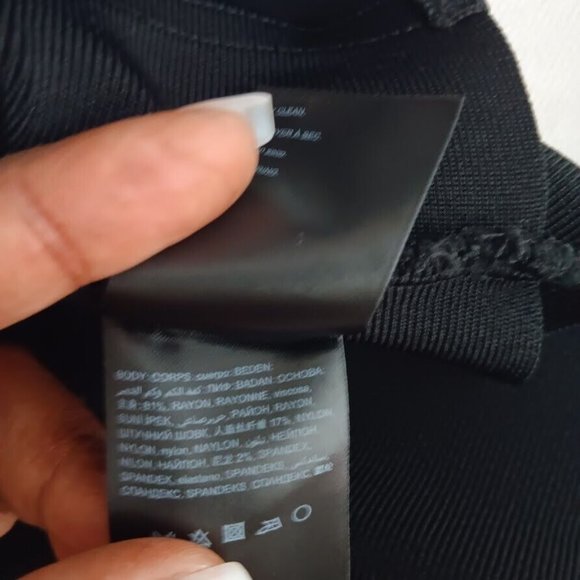 y2k BeBe Bandage dress Black SMALL Mini Strappy Exposed Zip Party Dress - Picture 11 of 11